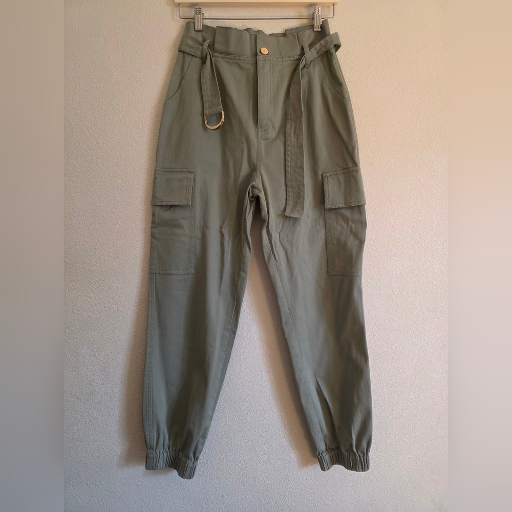 Blu Pepper Olive Green Utility Joggers